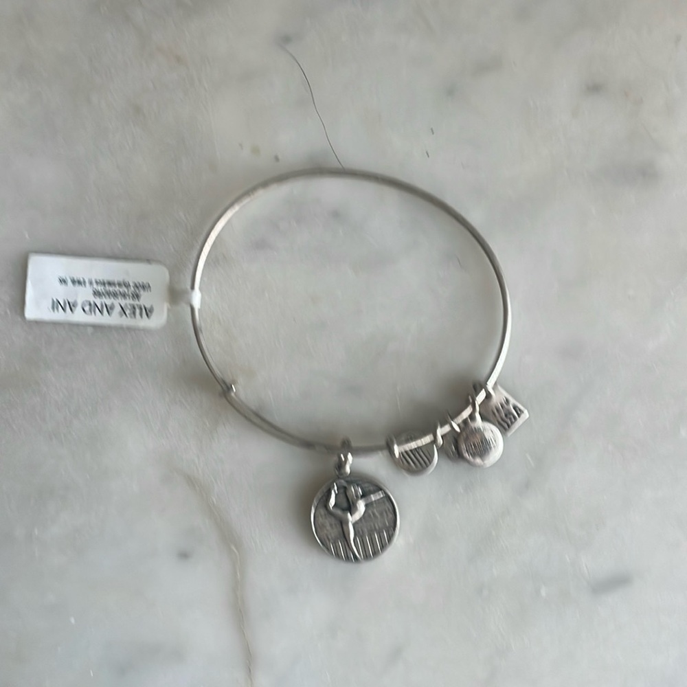 Alex and Ani silver Gymnast charm bracelet